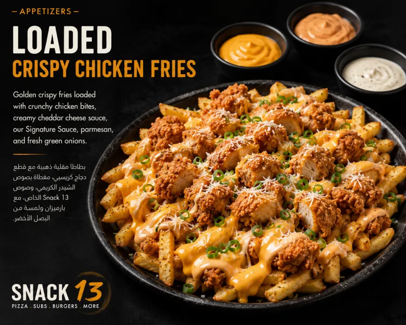 بطاطا مع قطع دجاج الكريسبي - Loaded Crispy Chicken Fries