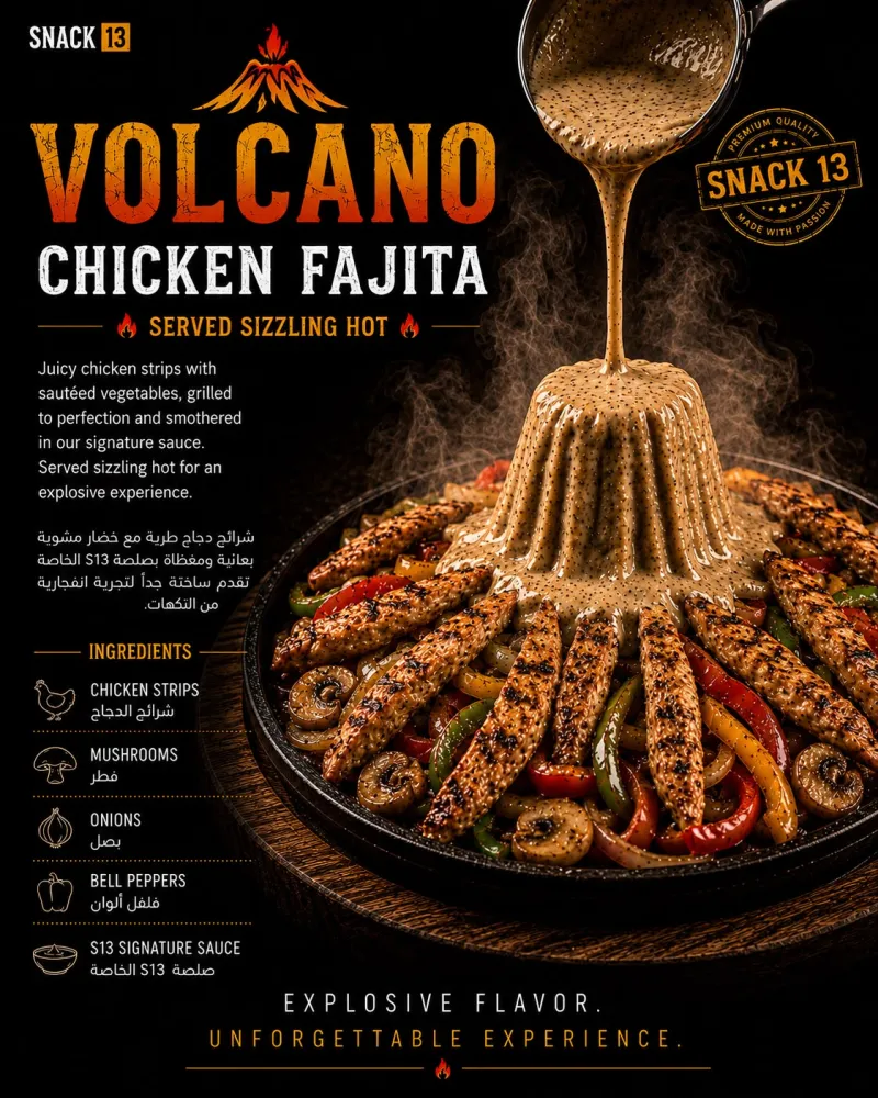 فولكانو فاهيتا الدجاج - Volcano Chicken Fajitas