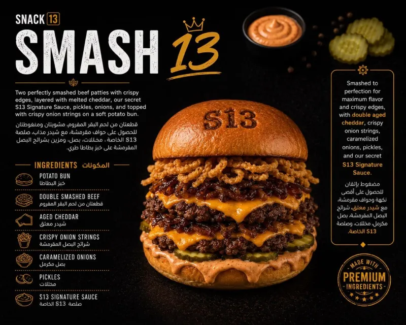 سماش 13 برغر - Smash 13 Burger